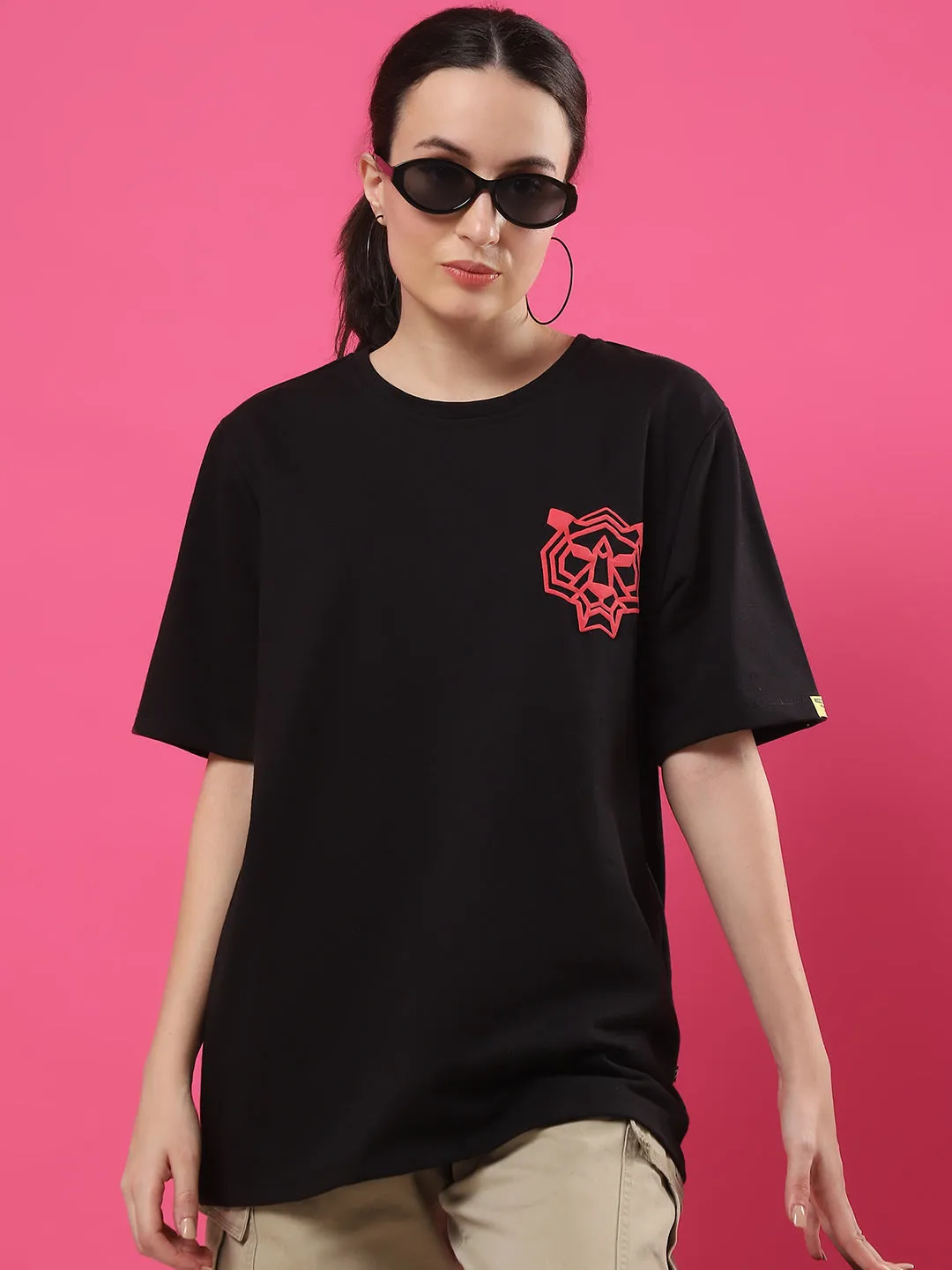 Cool & Comfy Oversized Terry T-Shirt with Puff Print