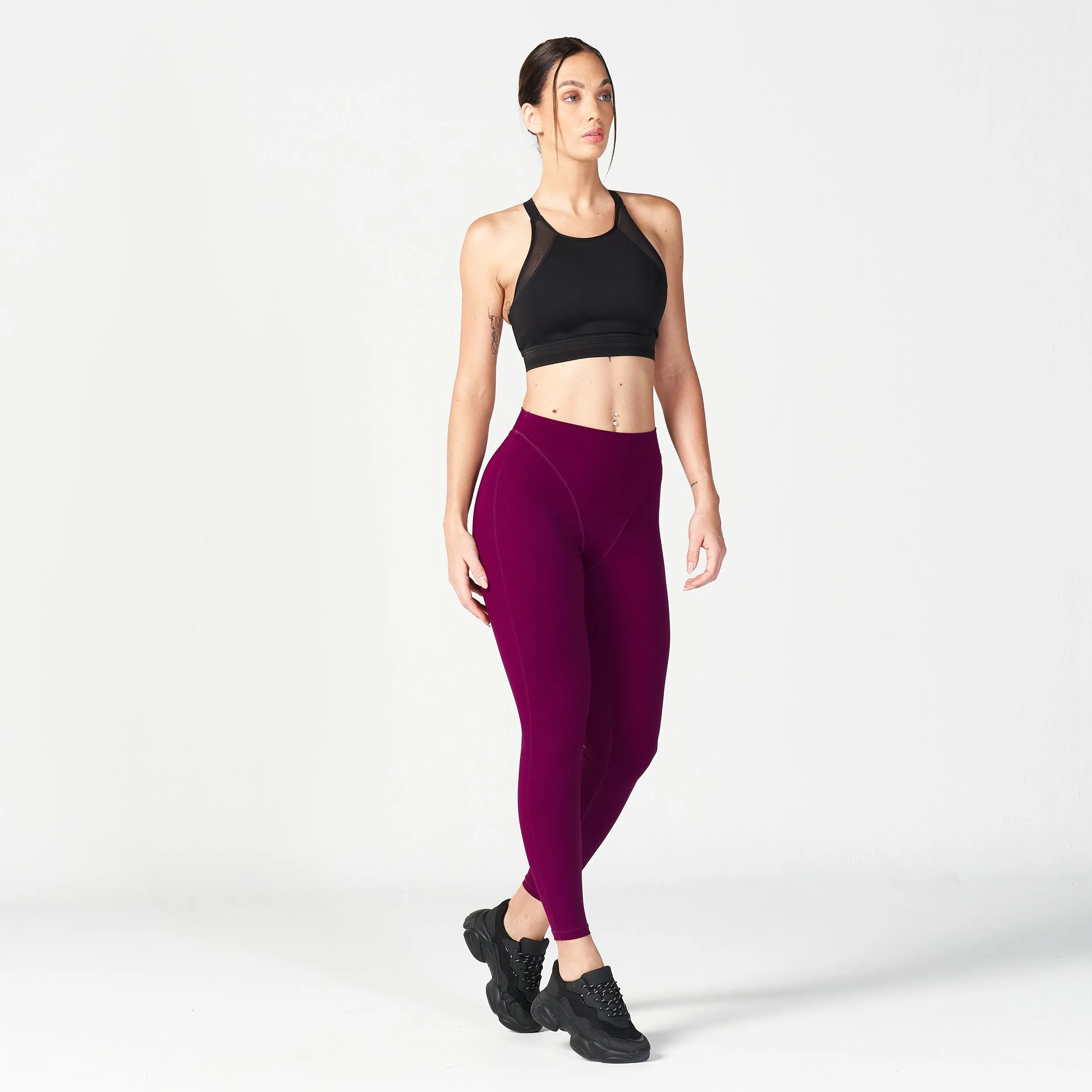 Core V-Cropped Leggings - Dark Purple