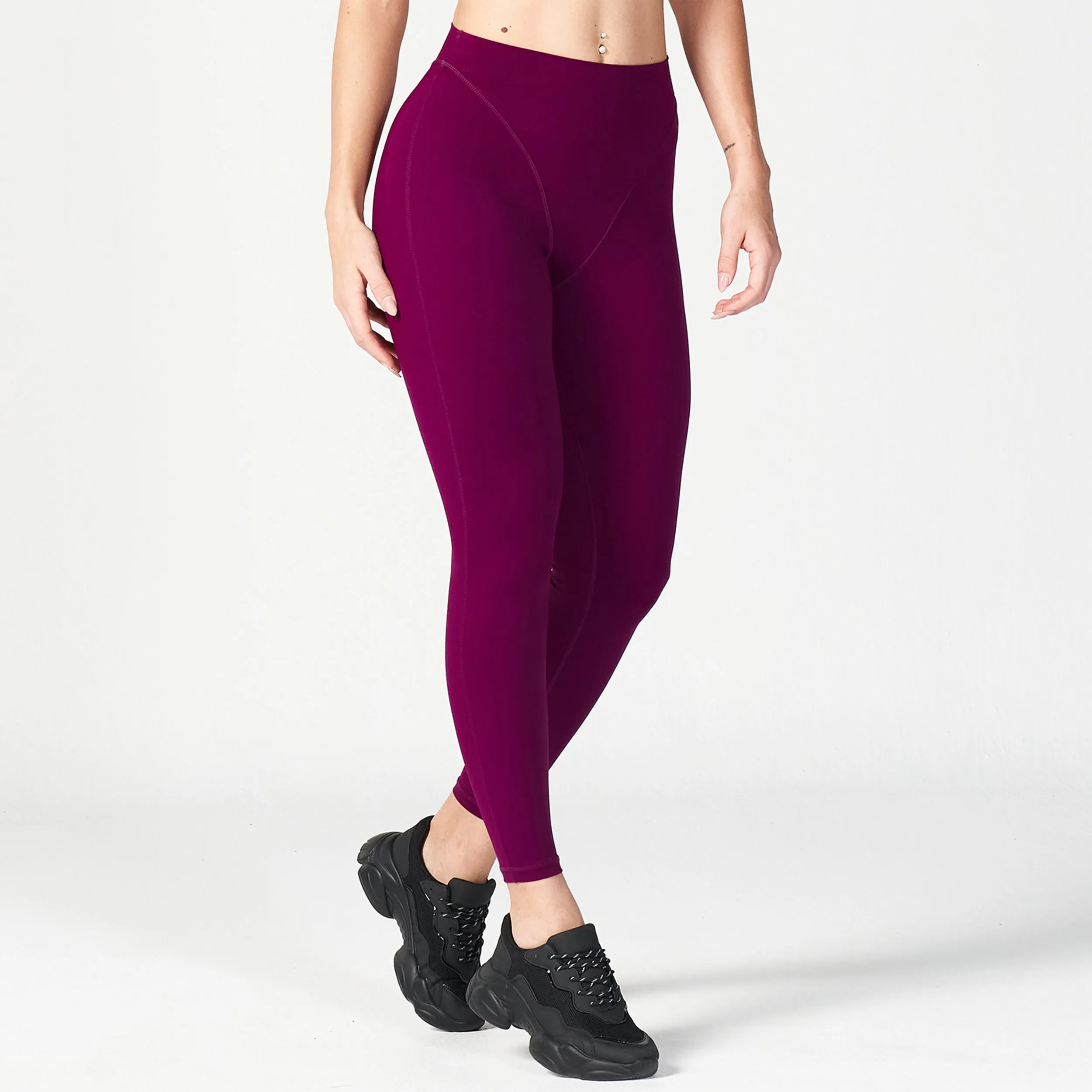 Core V-Cropped Leggings - Dark Purple