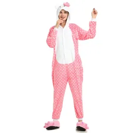 Dotted Pink Hello Kitty Adult Onesie