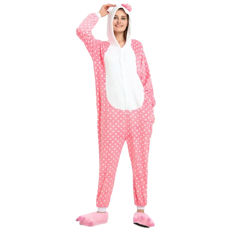 Dotted Pink Hello Kitty Adult Onesie