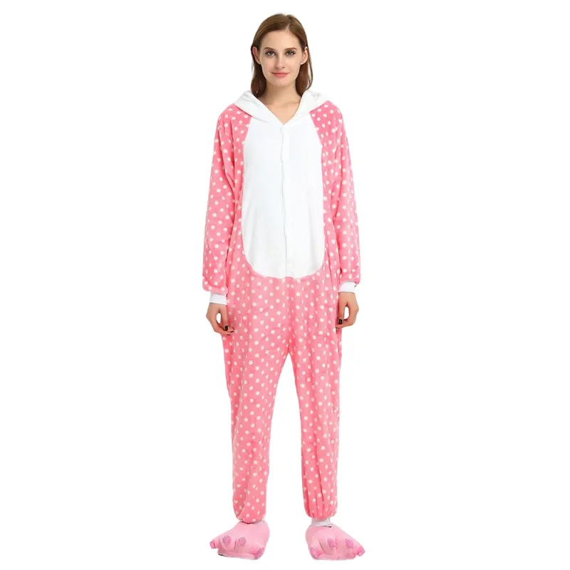 Dotted Pink Hello Kitty Adult Onesie