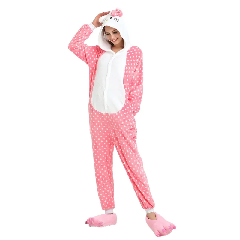 Dotted Pink Hello Kitty Adult Onesie