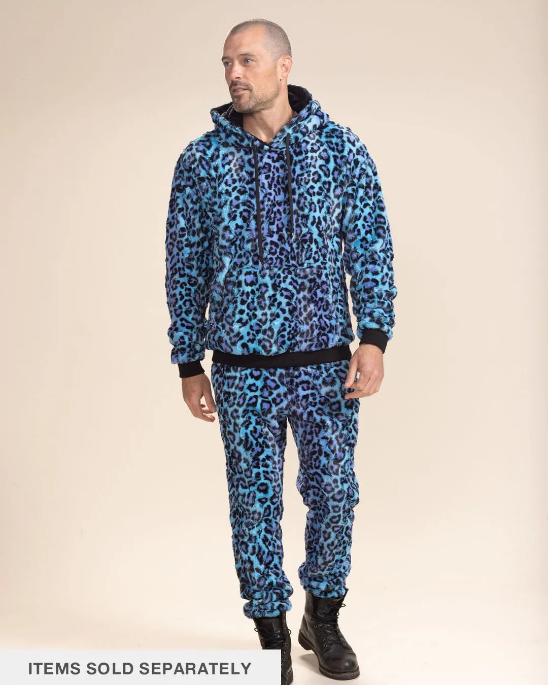 Electric Blue Lynx Collector Edition Ultra Soft Faux Fur Sweatpants | Men's