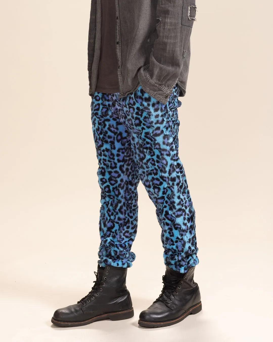 Electric Blue Lynx Collector Edition Ultra Soft Faux Fur Sweatpants | Men's