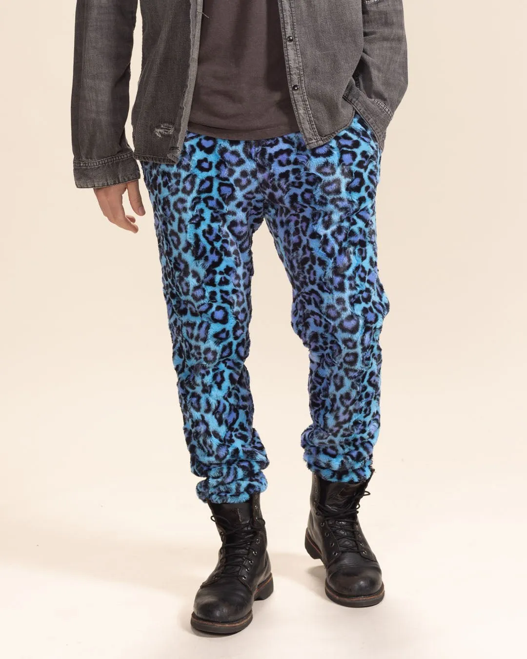 Electric Blue Lynx Collector Edition Ultra Soft Faux Fur Sweatpants | Men's