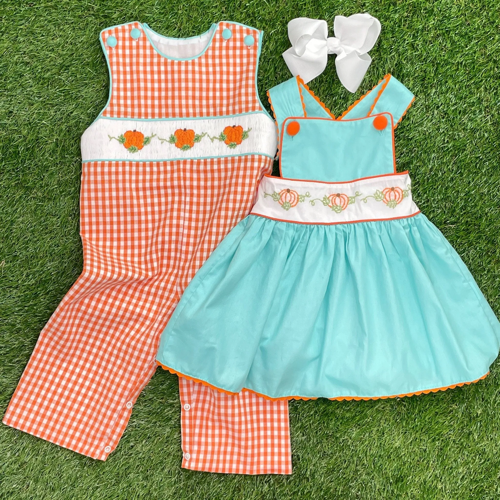 Embroidered Pumpkin Apron Dress