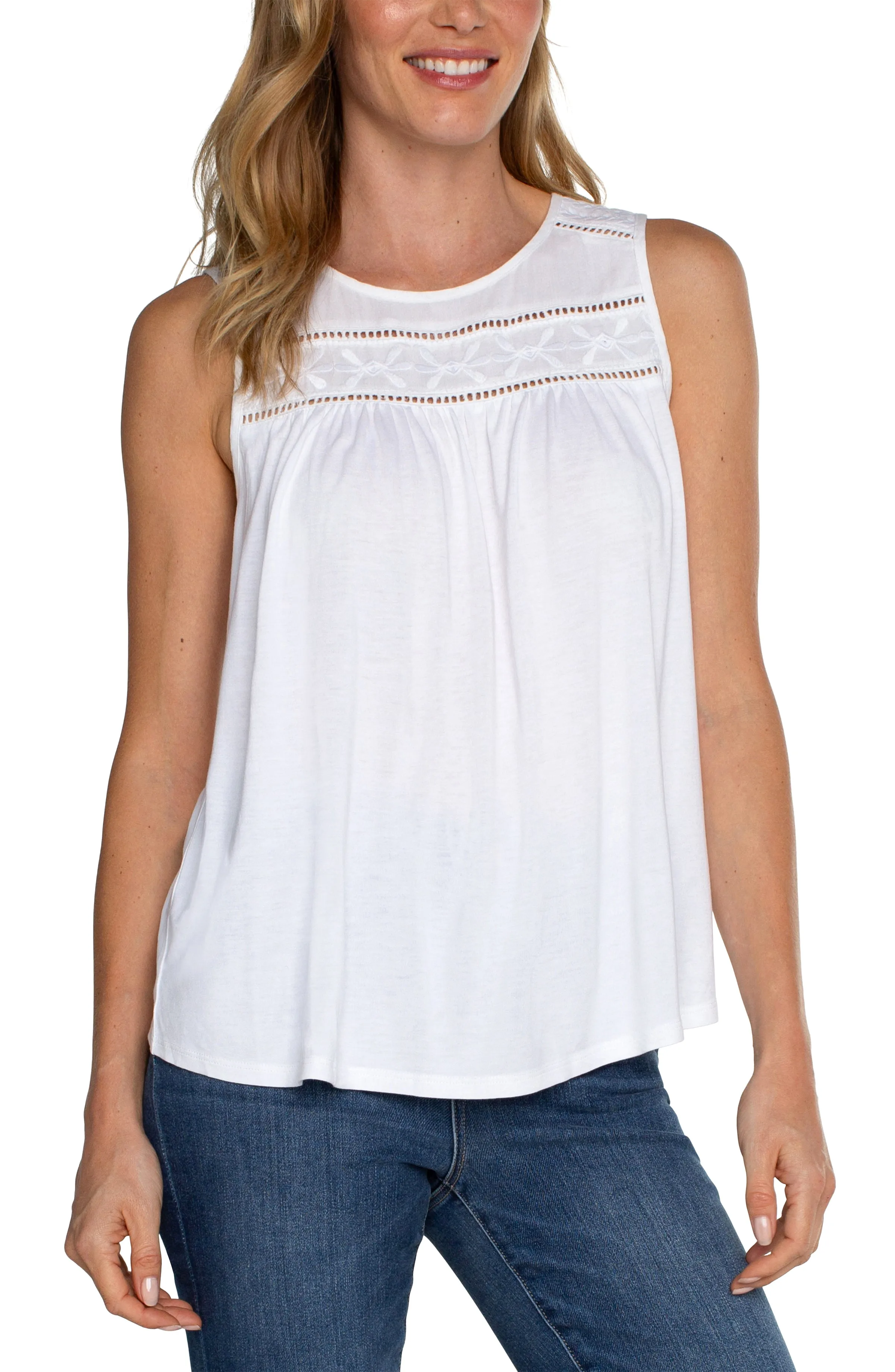 EMBROIDERED SLEEVELESS TANK