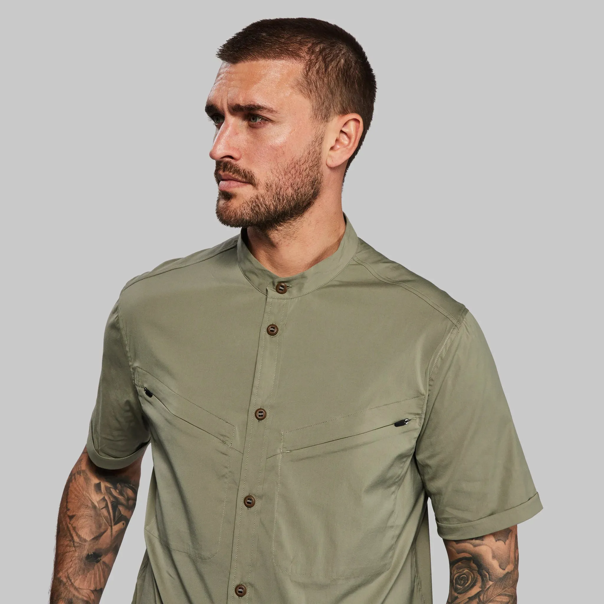 Equator Shirt. Short Sleeve Grey-Green edition