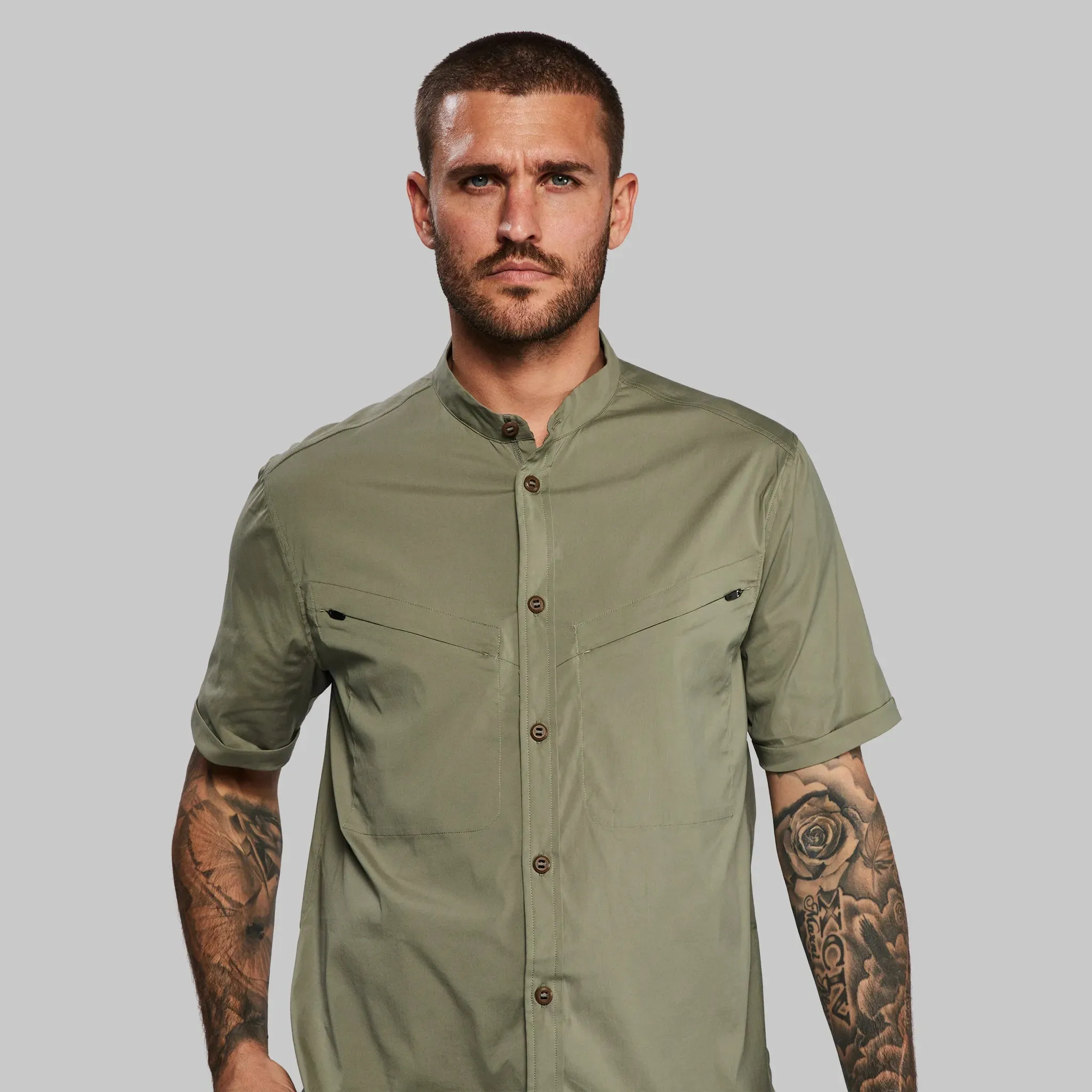 Equator Shirt. Short Sleeve Grey-Green edition