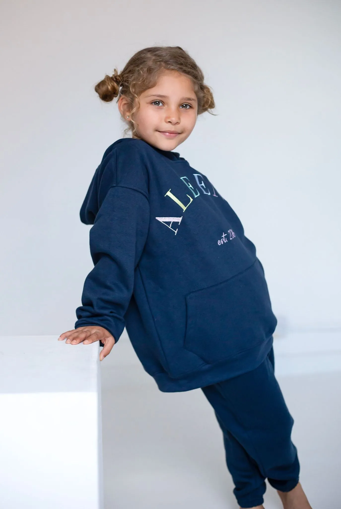 Girls Navy Est Hoodie