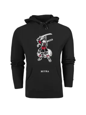 Greysons Cozy Samurai Wolf Print Hoodie by Miura - Ideal for Fireside Lounging