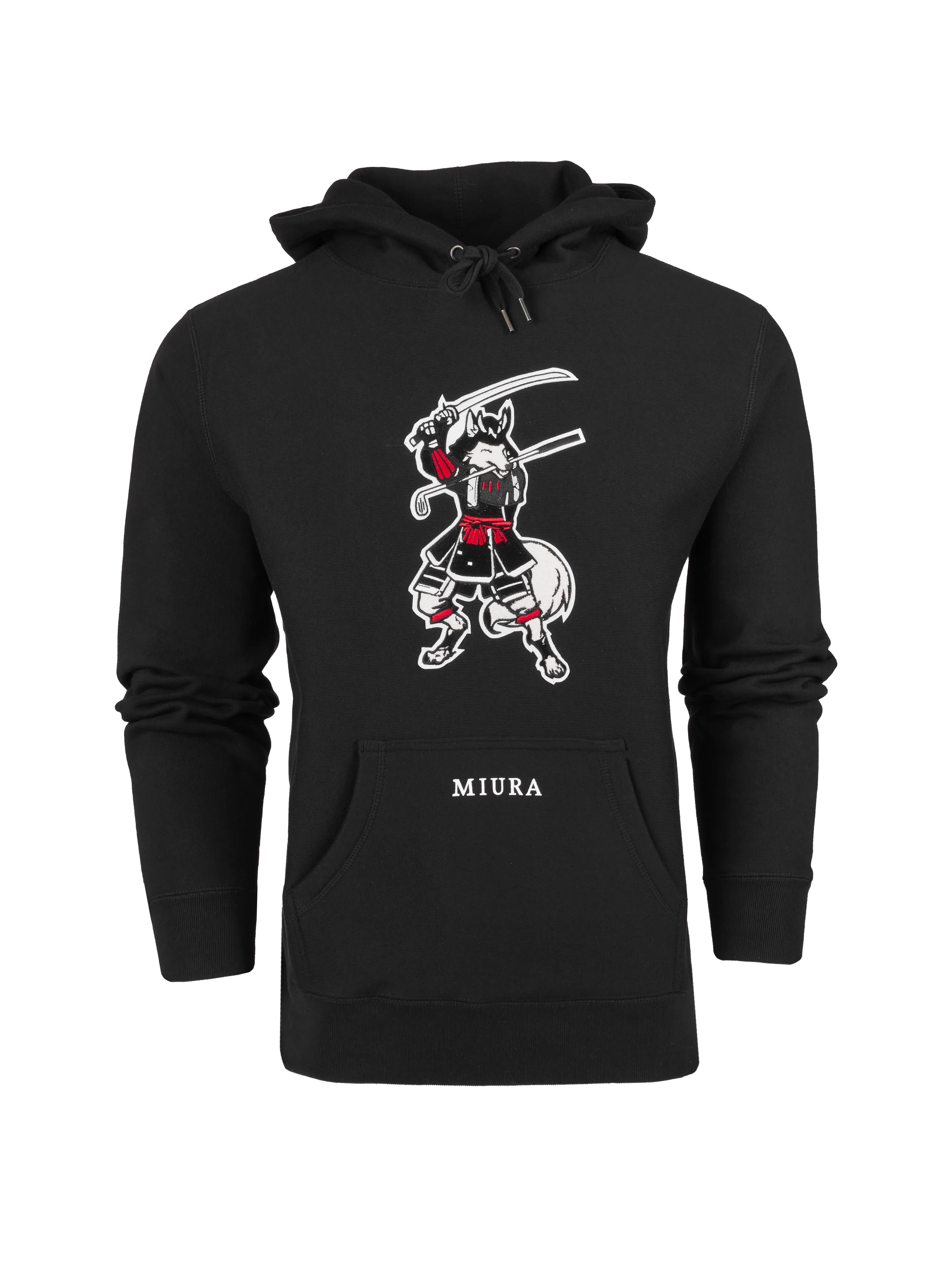 Greysons Cozy Samurai Wolf Print Hoodie by Miura - Ideal for Fireside Lounging