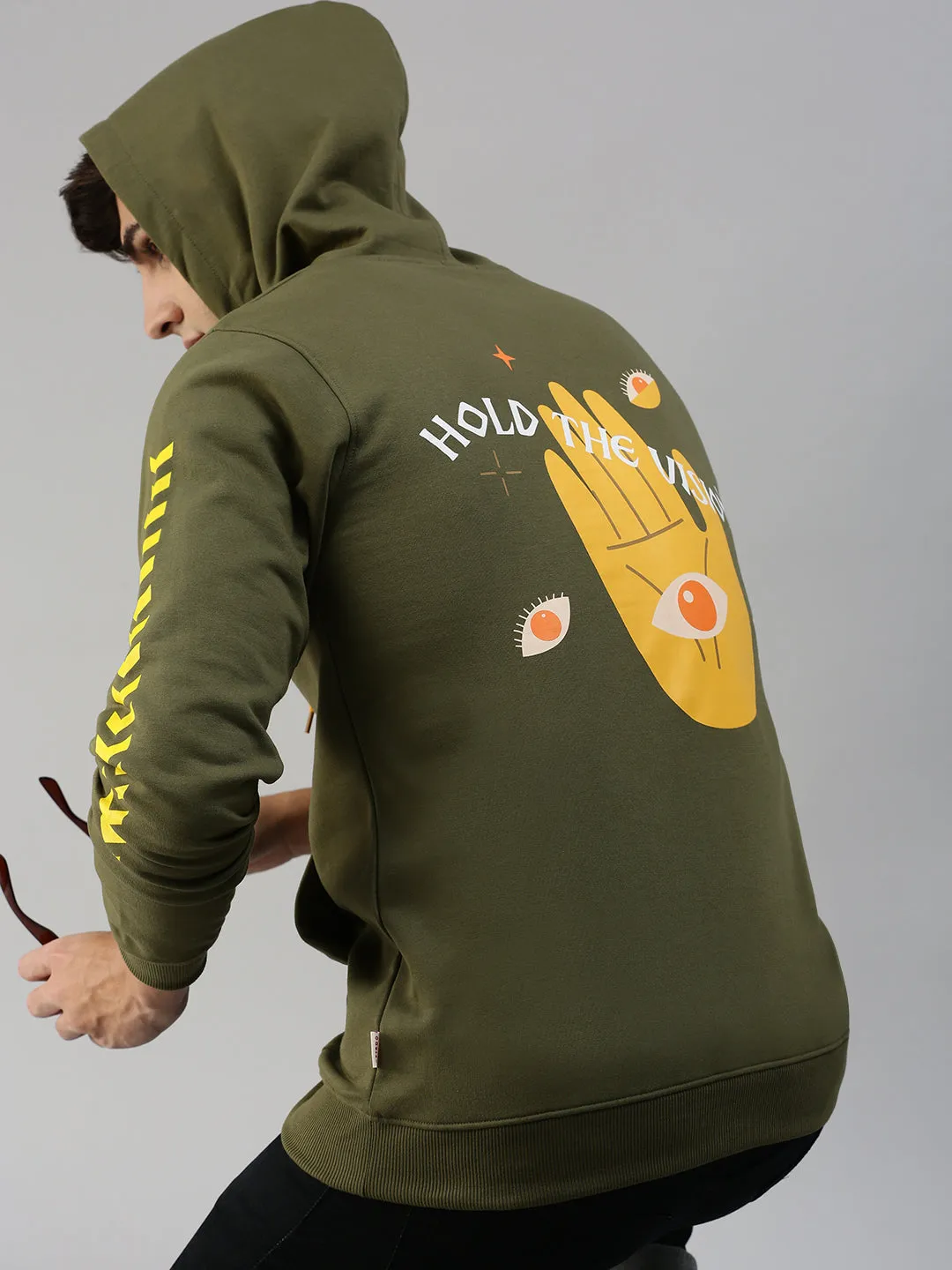 Hold the Vision, Embrace the Olive: Men's Pullover Hoodie