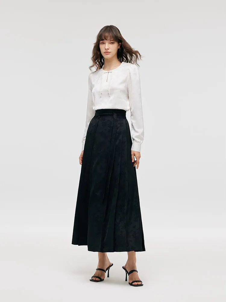 Jacquard Pleated Women Mamianqun With Bottomed Skirt