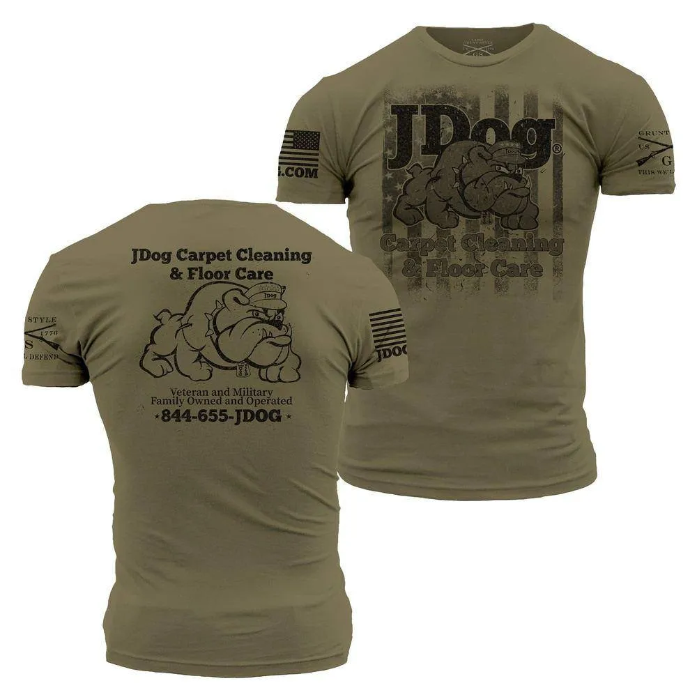 JDog Carpet Cleaning & Floor Care T-Shirt- Military Green