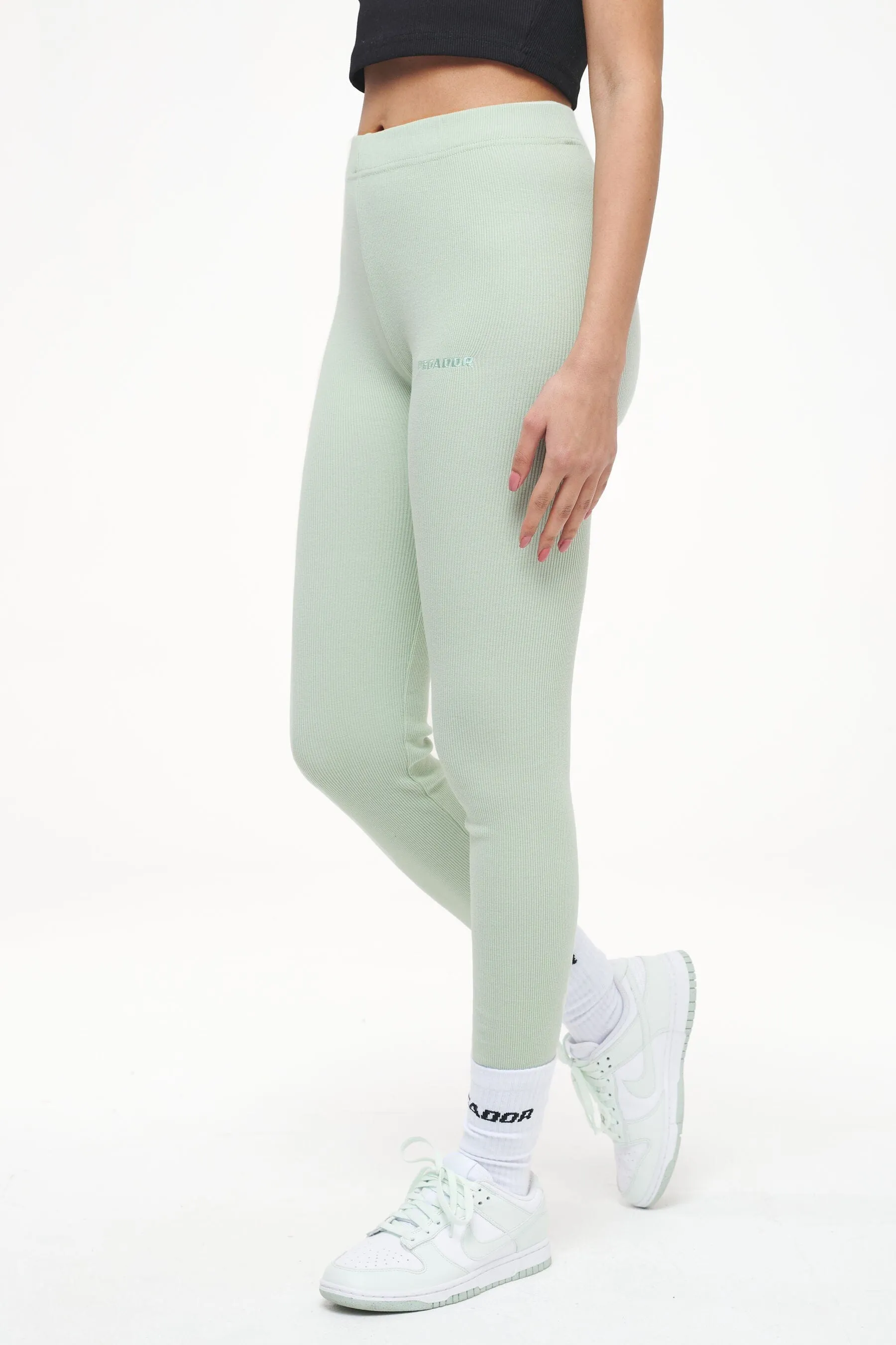 Jill Rib Leggings Vintage Washed Milky Green