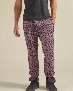 Ultra Soft Mens Lavender Leopard Faux Fur Sweatpants | Cozy & Stylish Lounge Wear