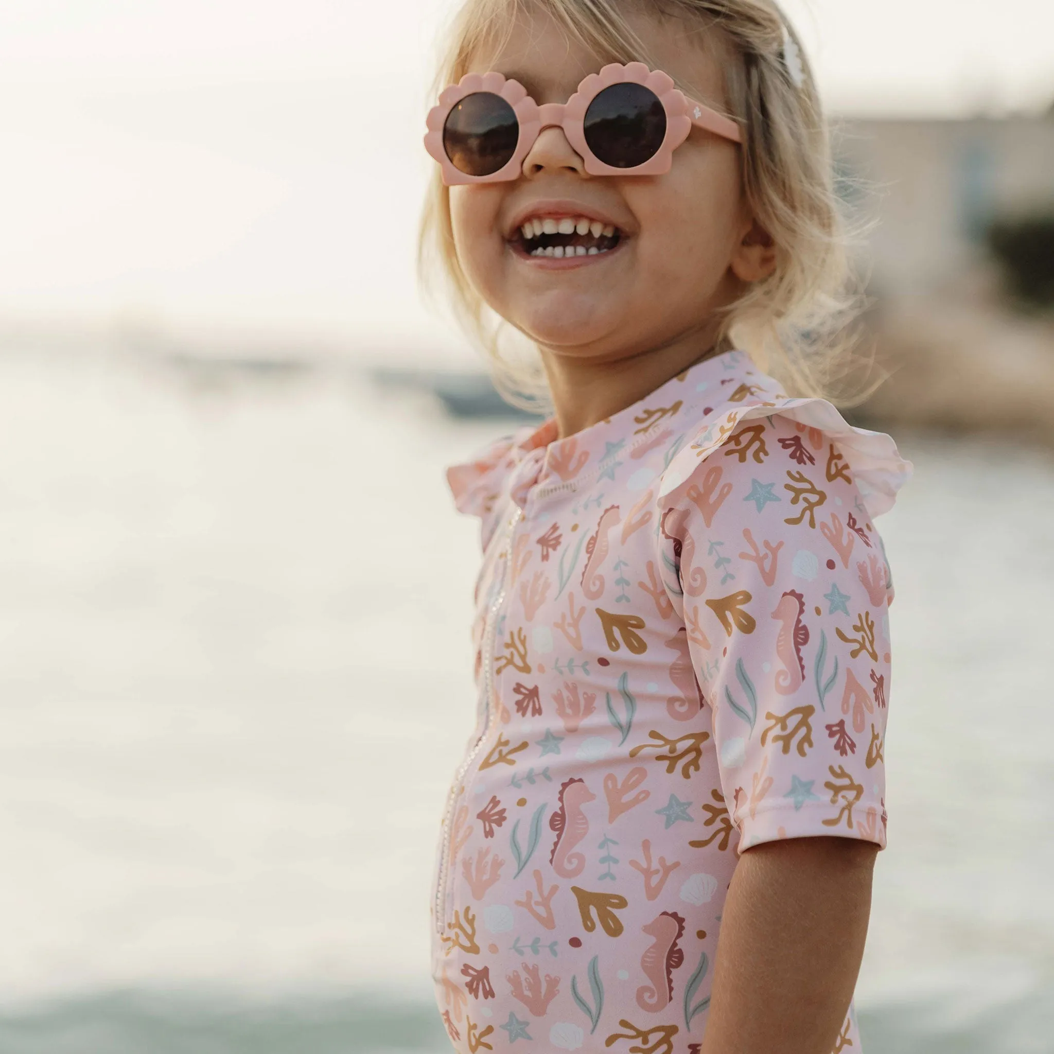 Little Dutch Short-Sleeve Swimsuit - Ocean Dreams Pink