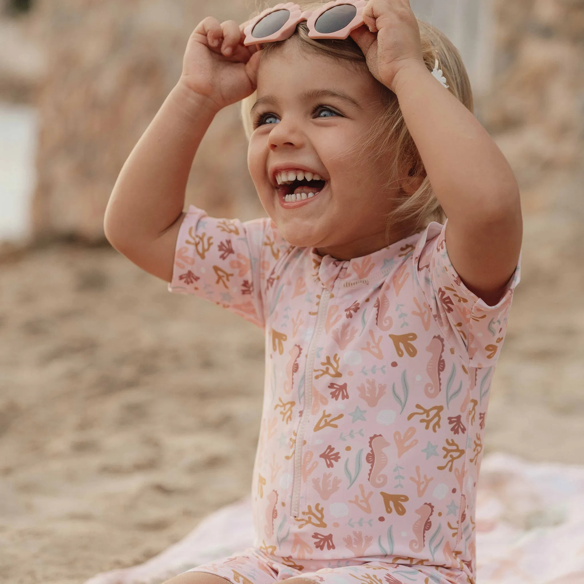 Little Dutch Short-Sleeve Swimsuit - Ocean Dreams Pink