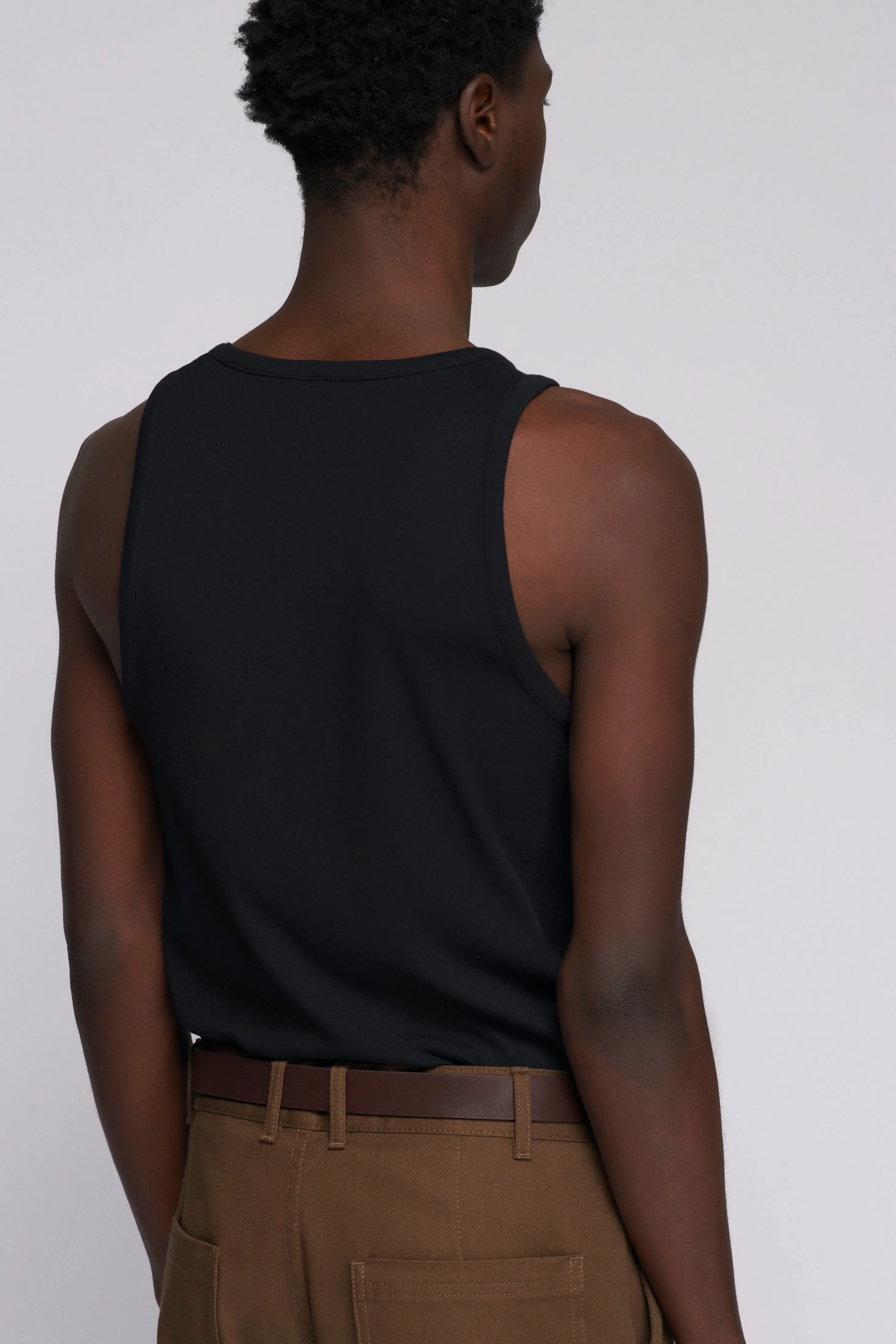 Men's Rib Tank in Black