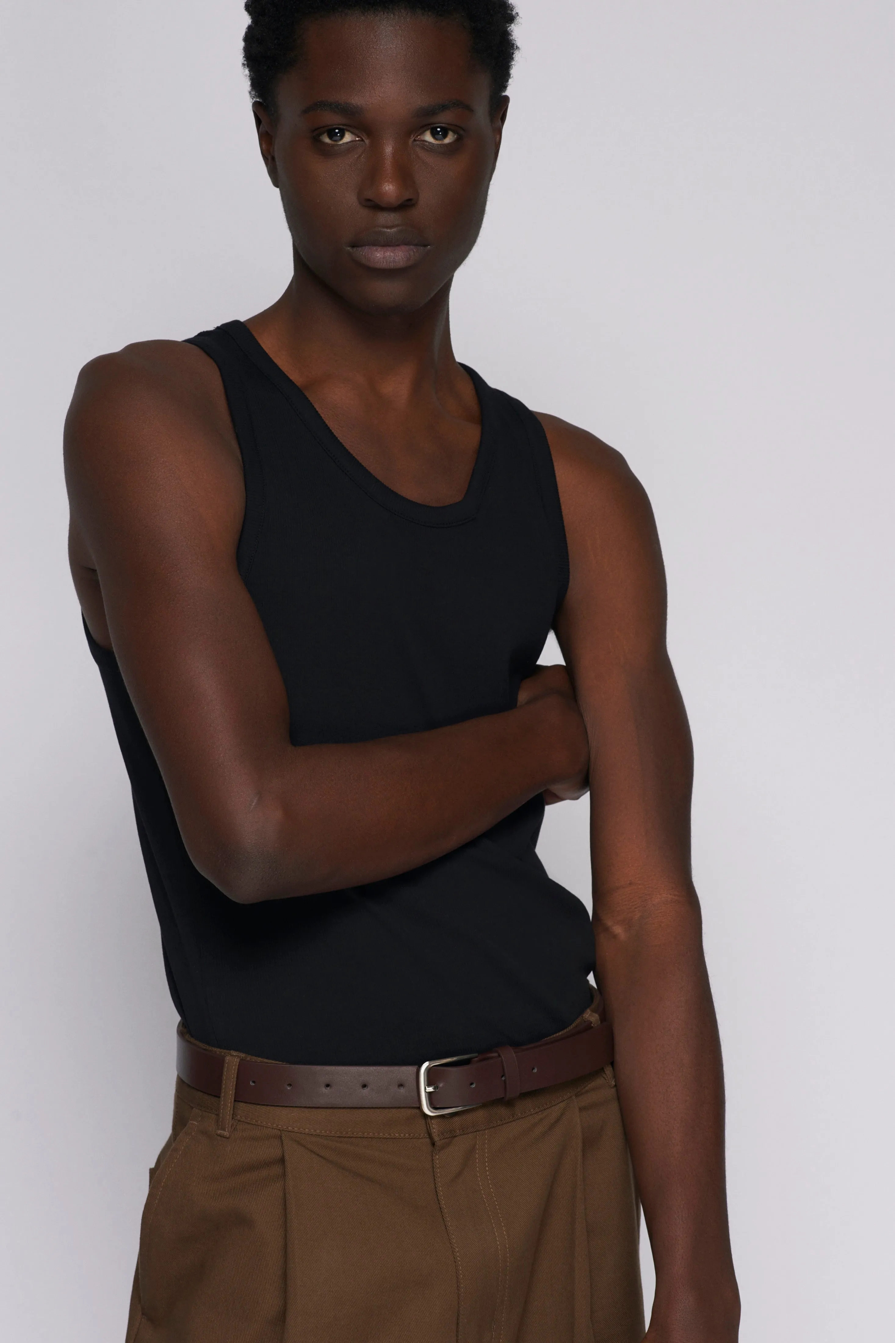 Men's Rib Tank in Black