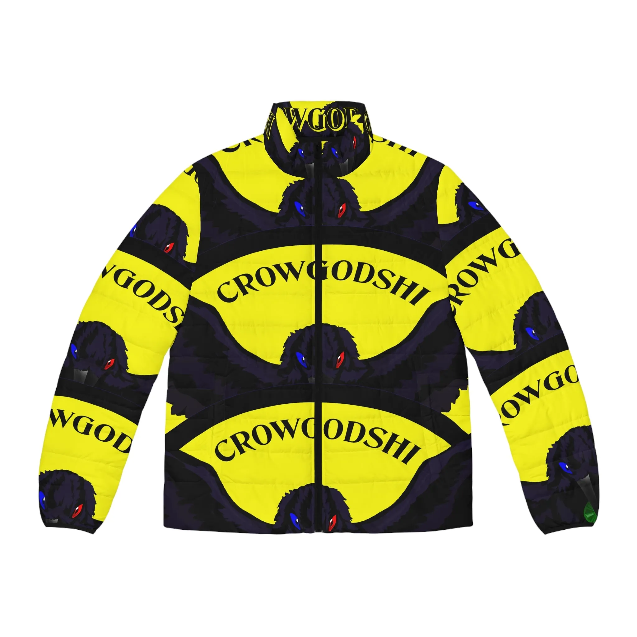 Men's Special Edition Crowgodshi Puffer Jacket, YELLOW LOGO