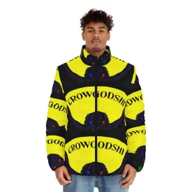 Men's Special Edition Crowgodshi Puffer Jacket, YELLOW LOGO