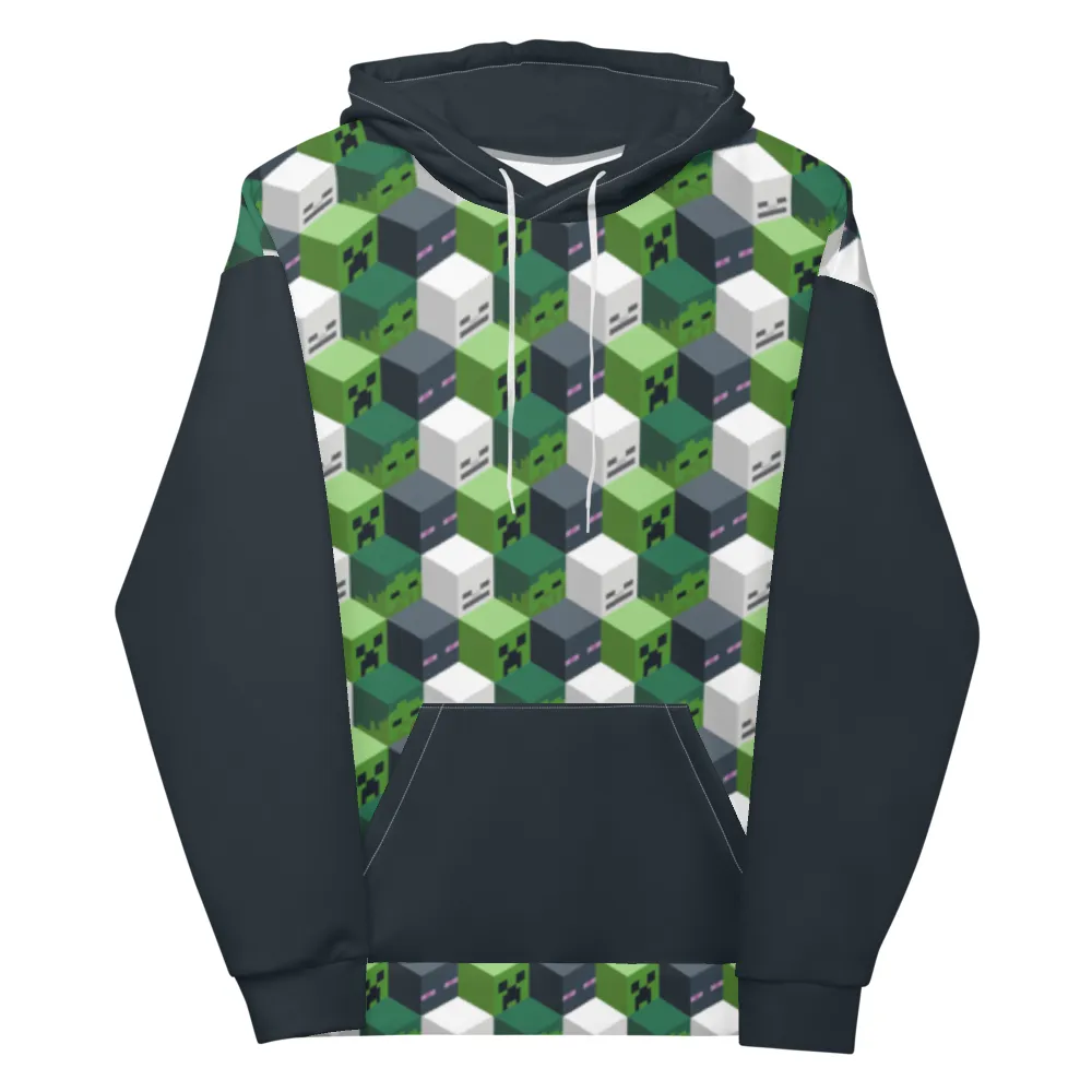 Minecraft Character Collage Adult Pullover Hoodie