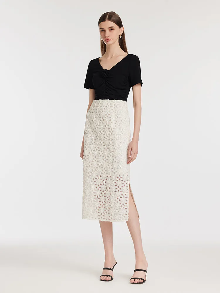 Openwork Slit Women Skirt