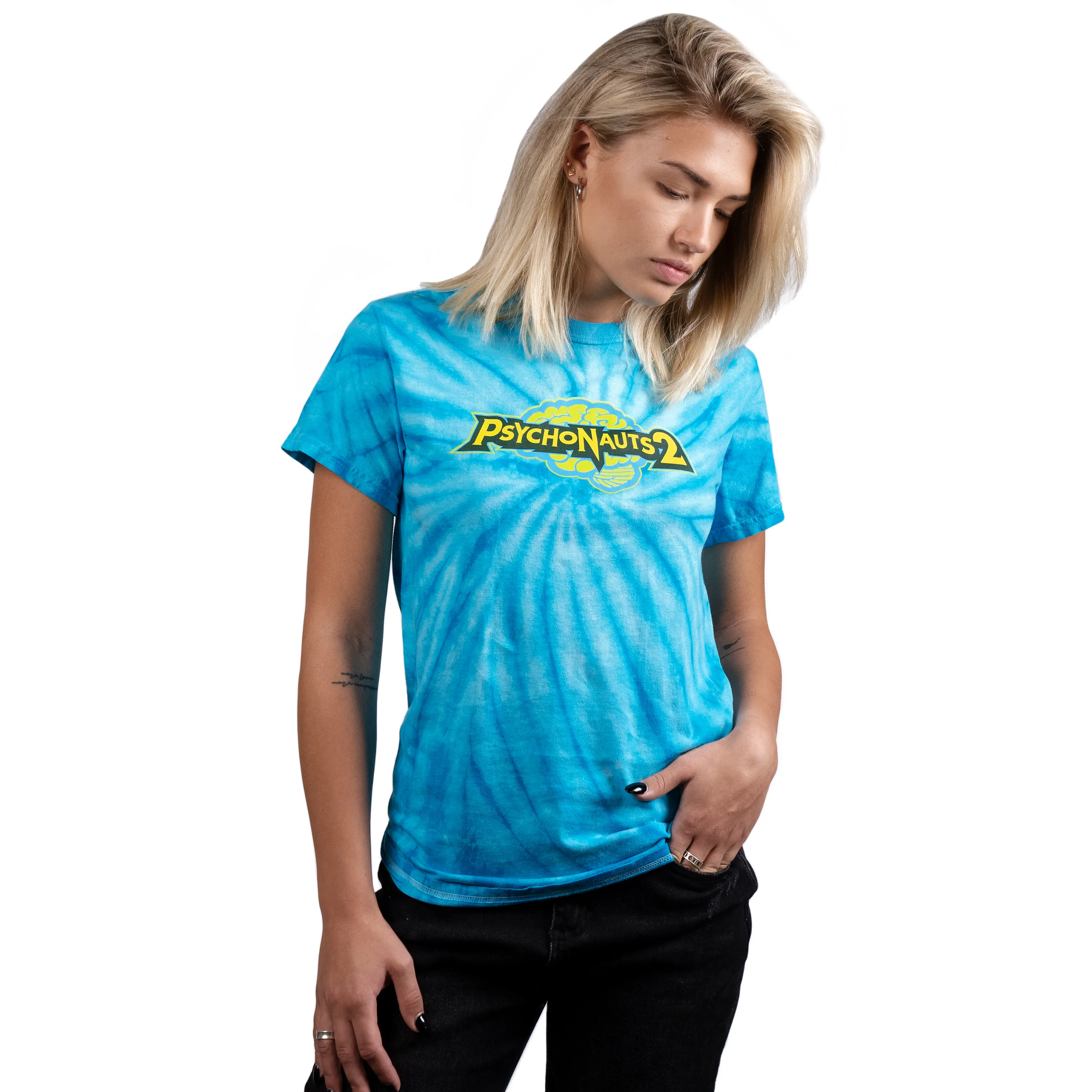 Psychonauts 2 Teal Tie Dye Tee