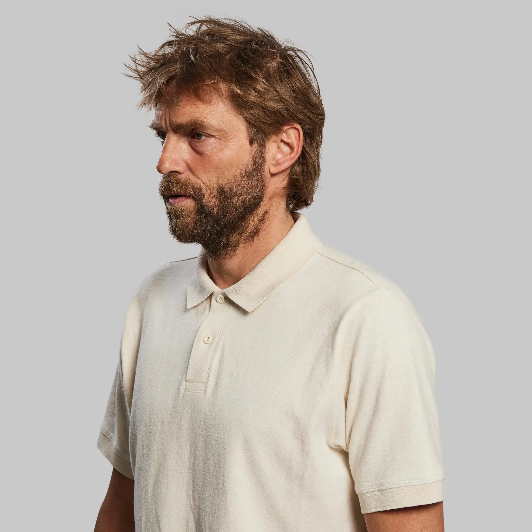 Raw Hemp Polo Shirt