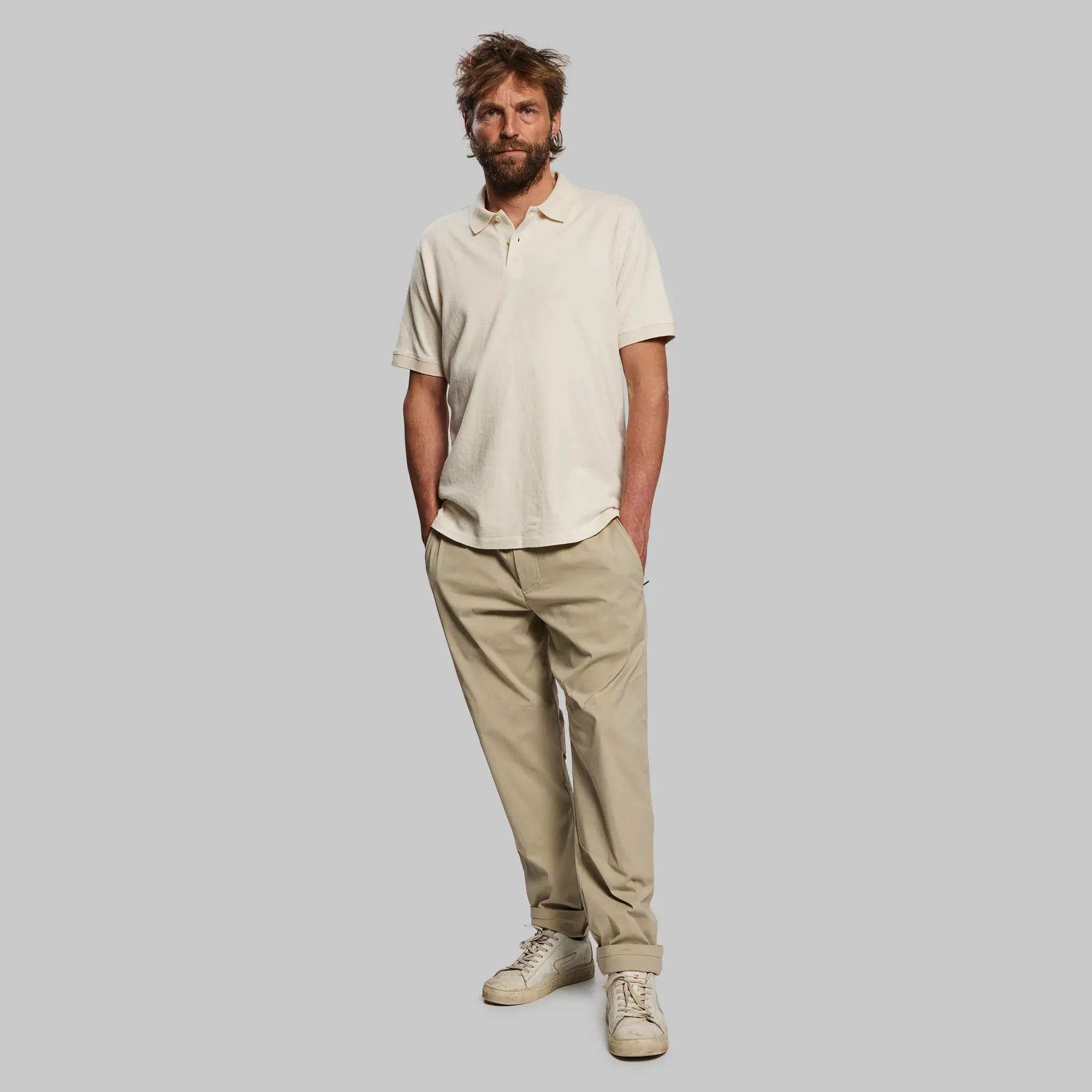 Raw Hemp Polo Shirt