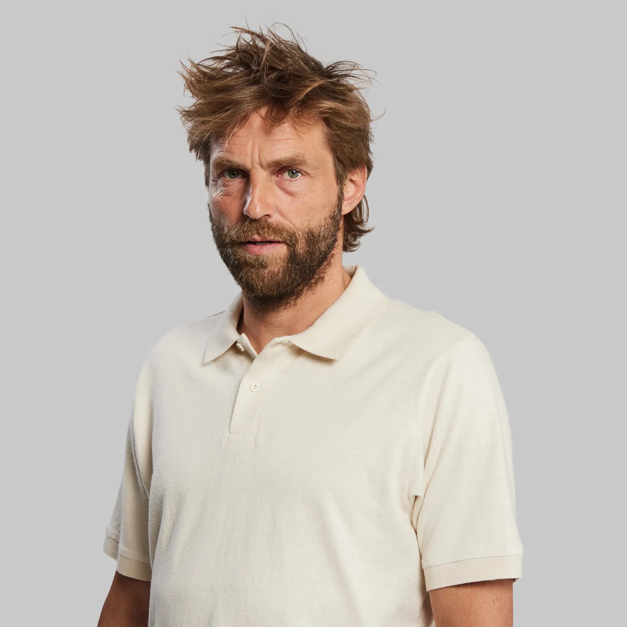 Raw Hemp Polo Shirt