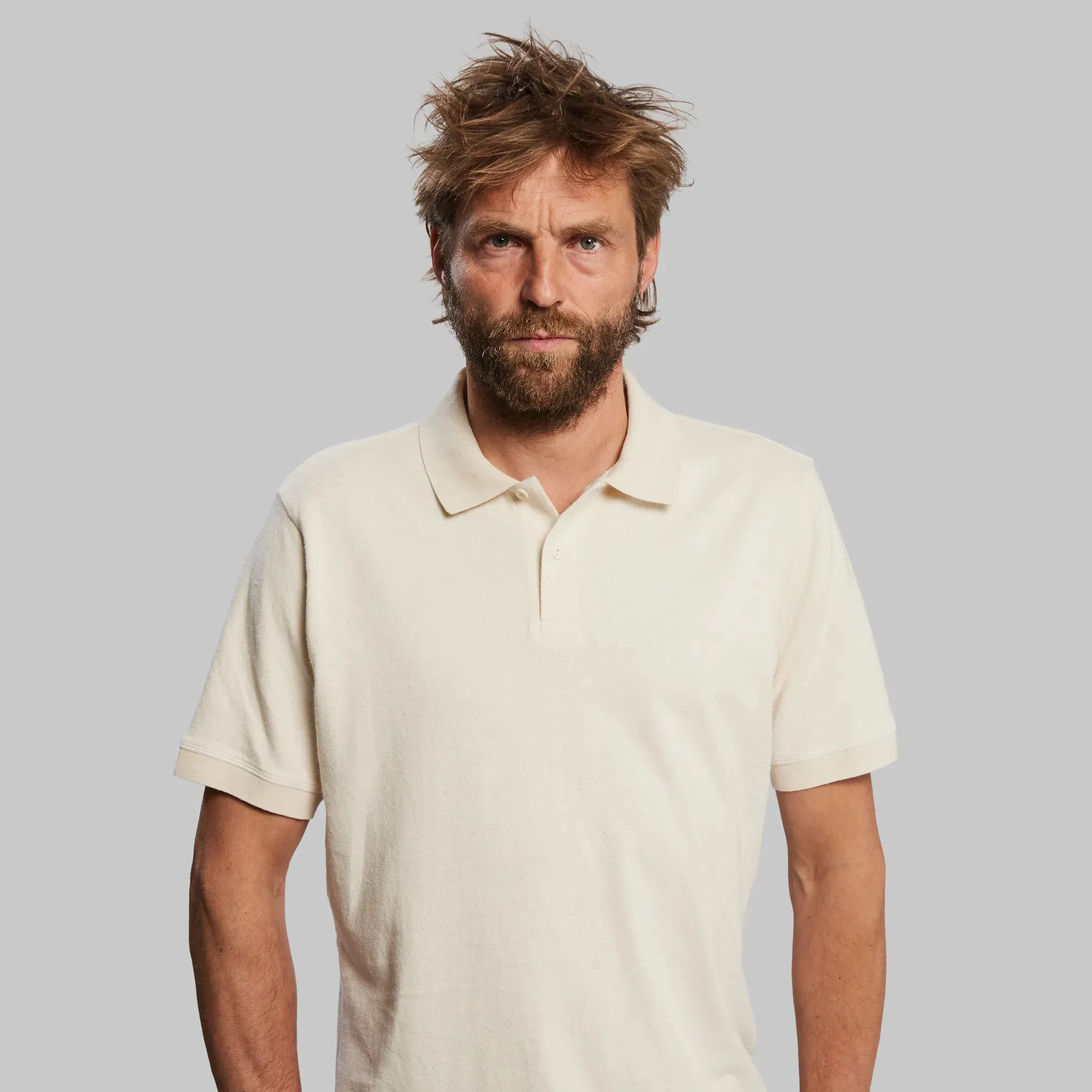 Raw Hemp Polo Shirt