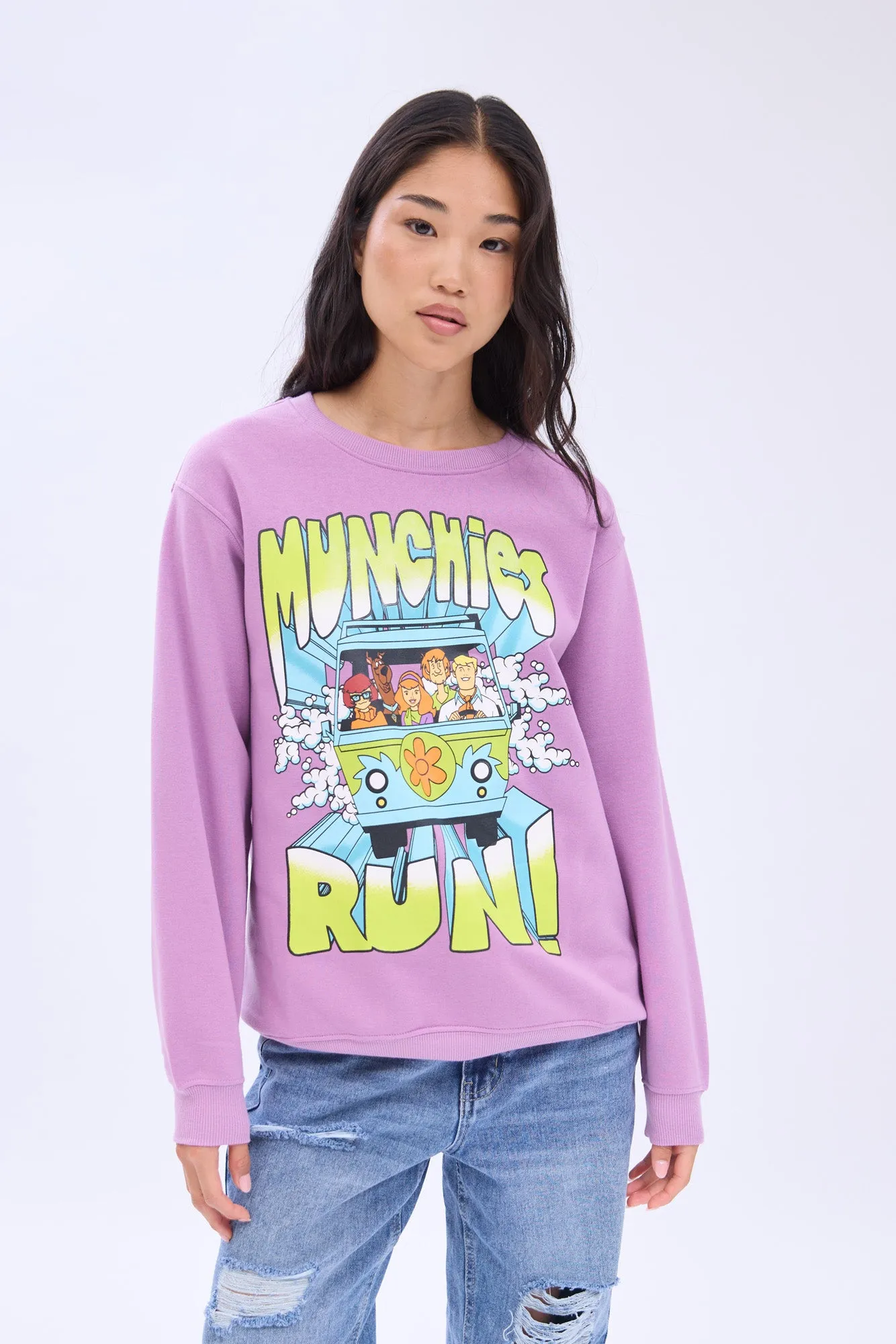 Scooby-Doo Munchies Run Graphic Crew Neck Sweatshirt