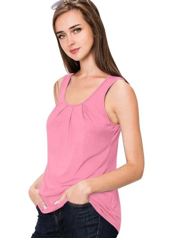 Scoop Neck Tank Top - Pink