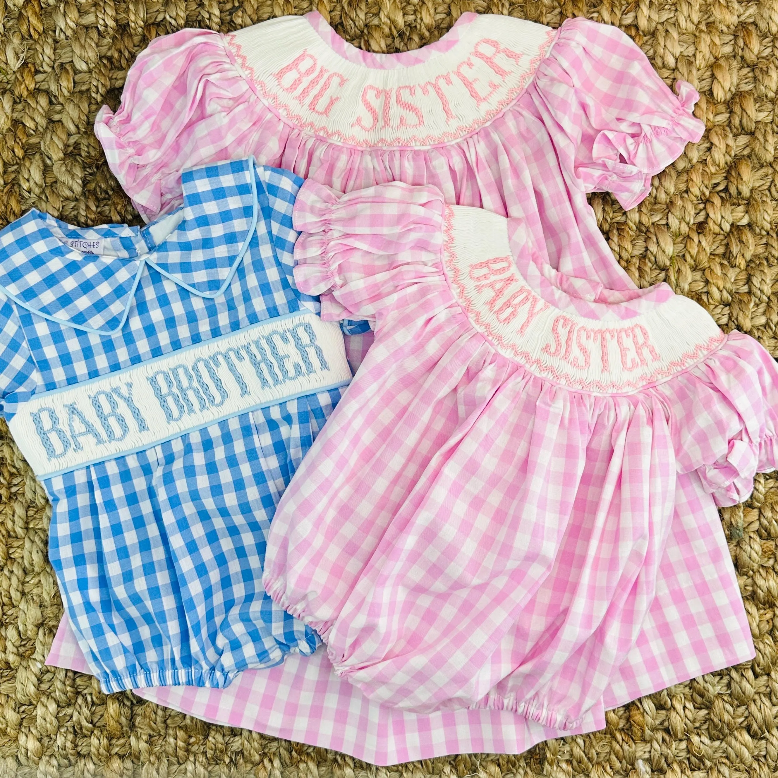 Smocked Big Sister Gingham Bishop Dress