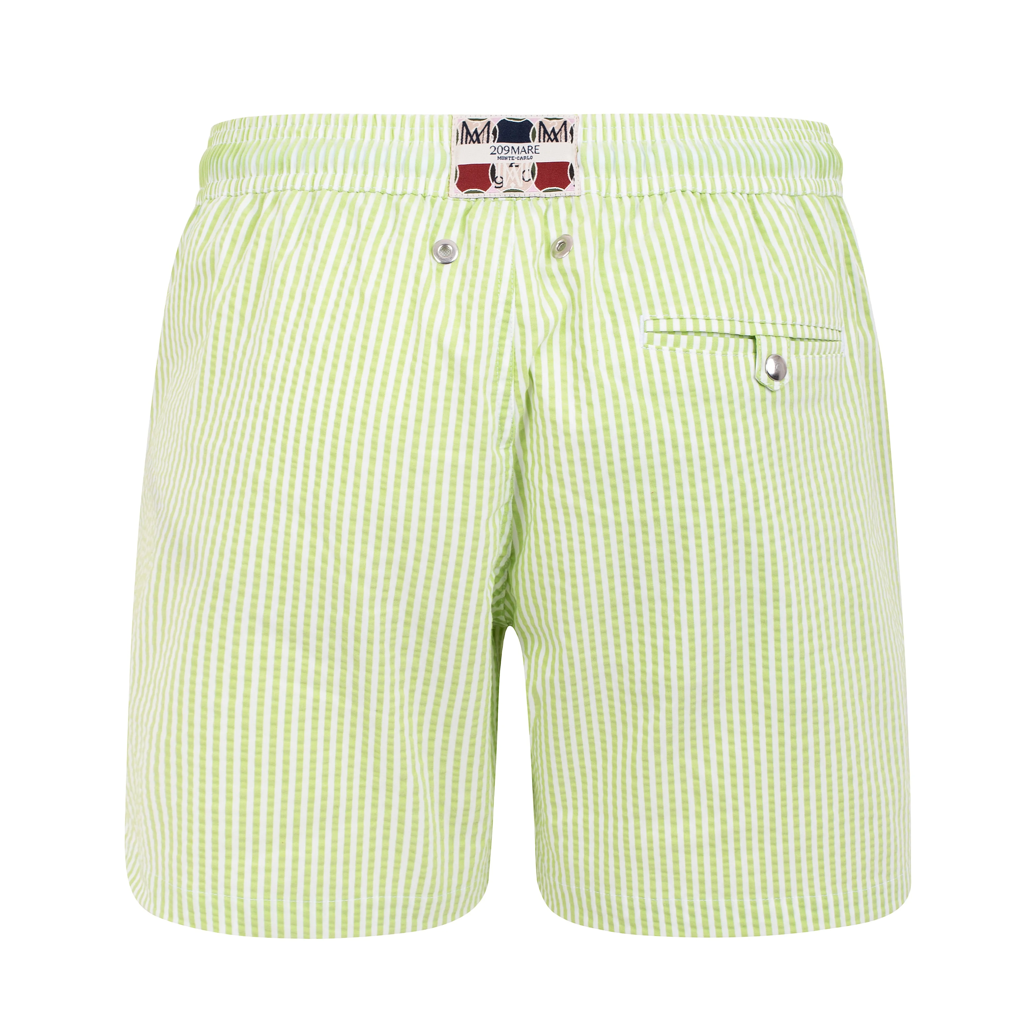 The Croisette Swim Shorts - Off White - Lime