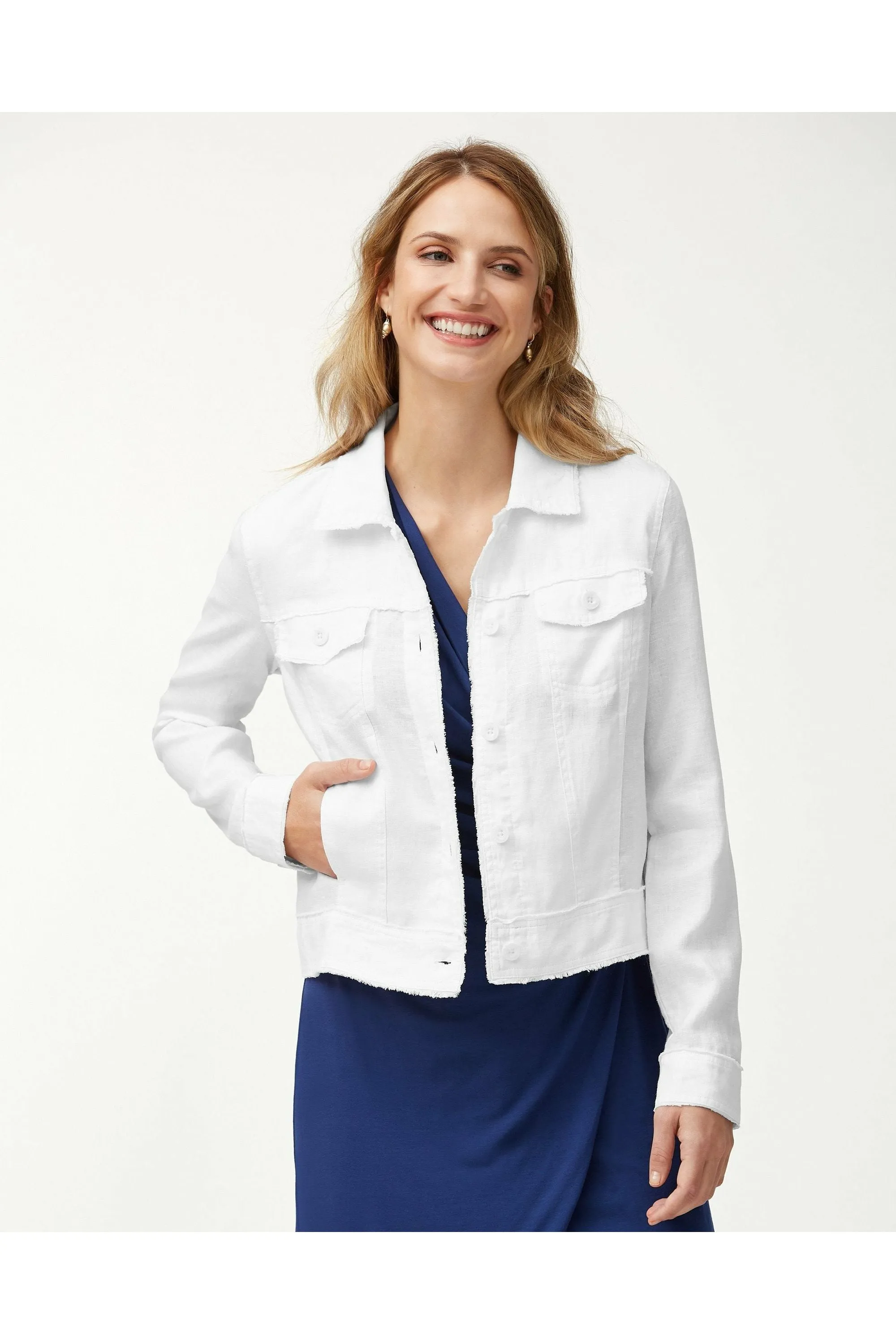 Tommy Bahama Linen Raw-Edge Jacket - Style TW510640