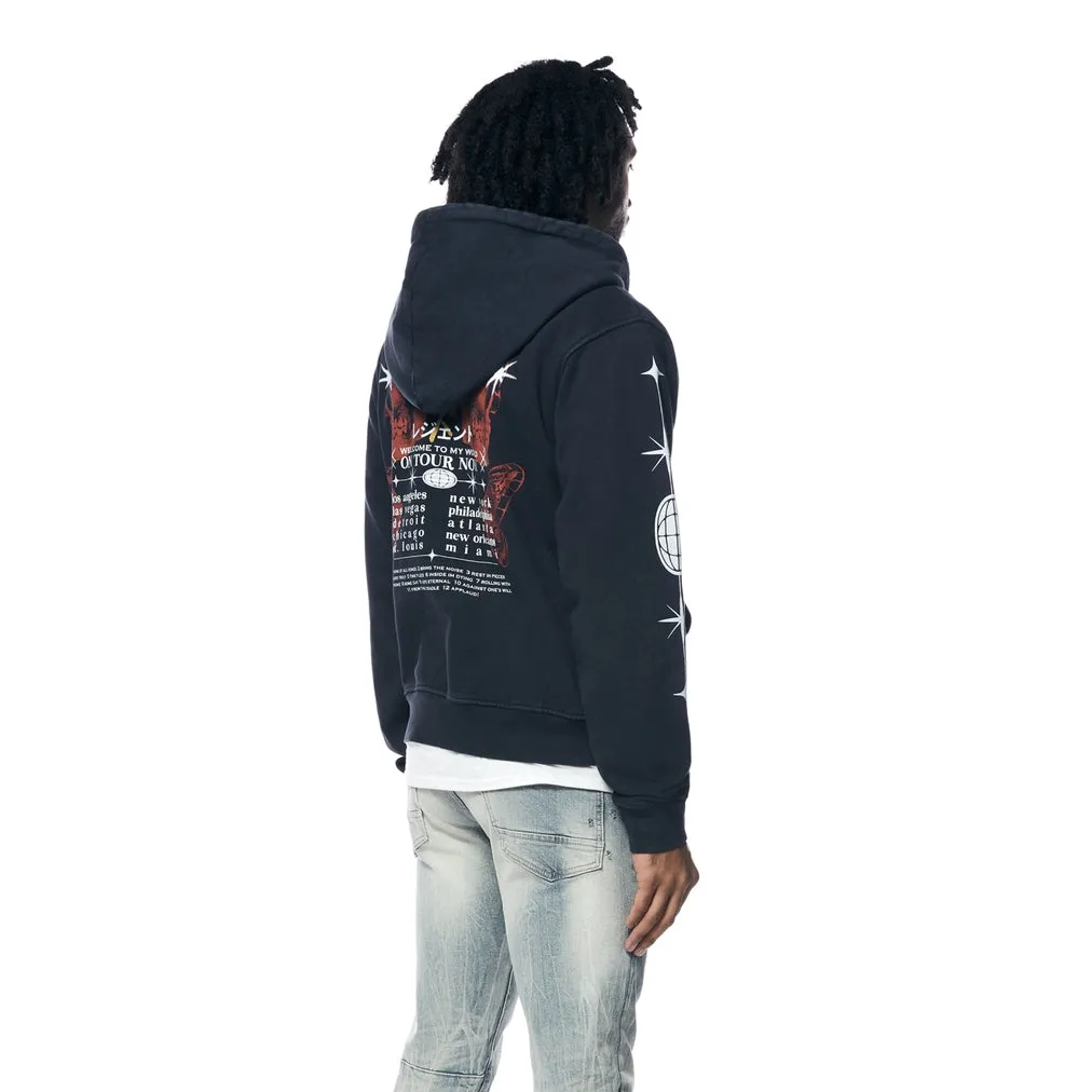 Tour Graphic French Terry Pullover Hoodie - Navy