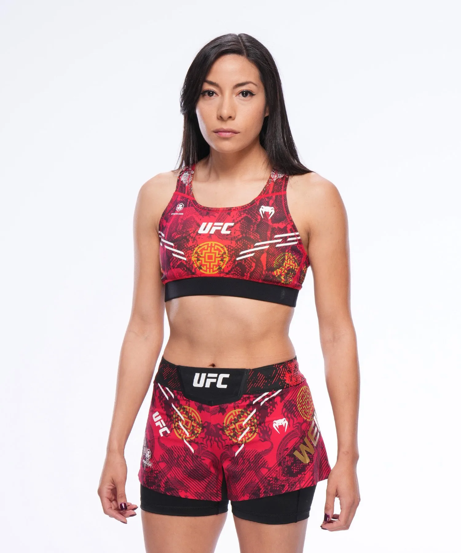 UFC Adrenaline Unrivaled by Venum Weili Zhang Fightshort - Red/Yellow/Black