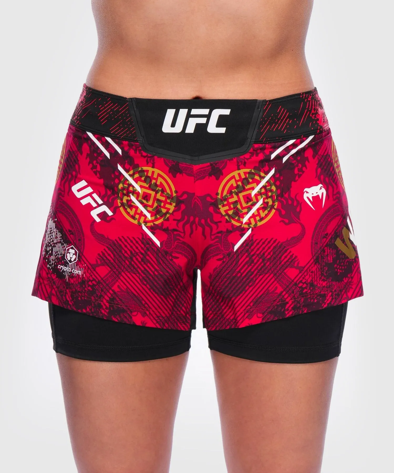 UFC Adrenaline Unrivaled by Venum Weili Zhang Fightshort - Red/Yellow/Black