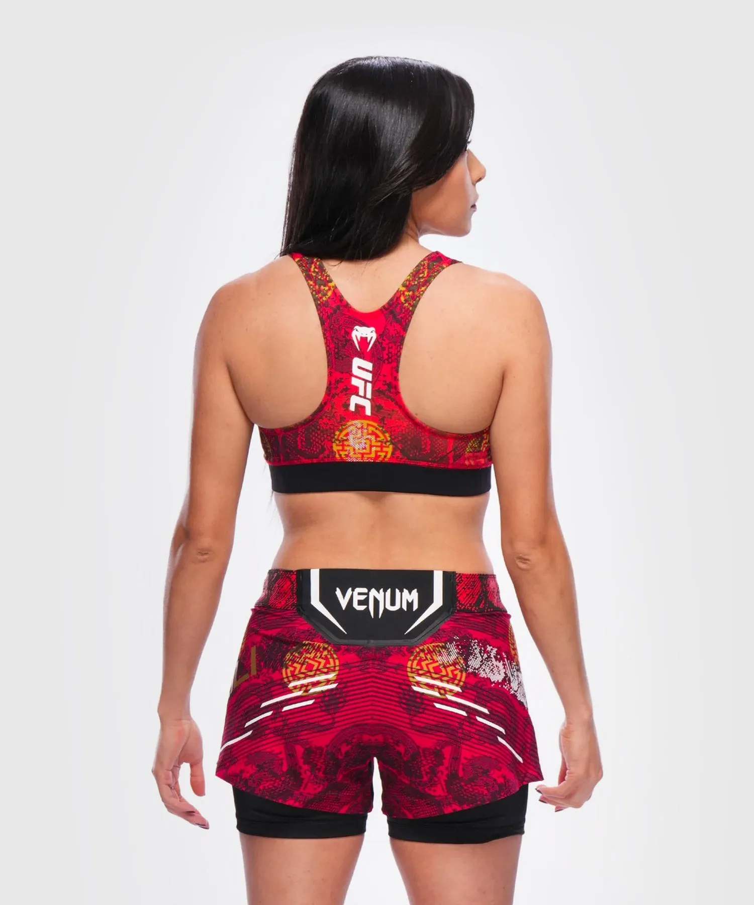 UFC Adrenaline Unrivaled by Venum Weili Zhang Fightshort - Red/Yellow/Black