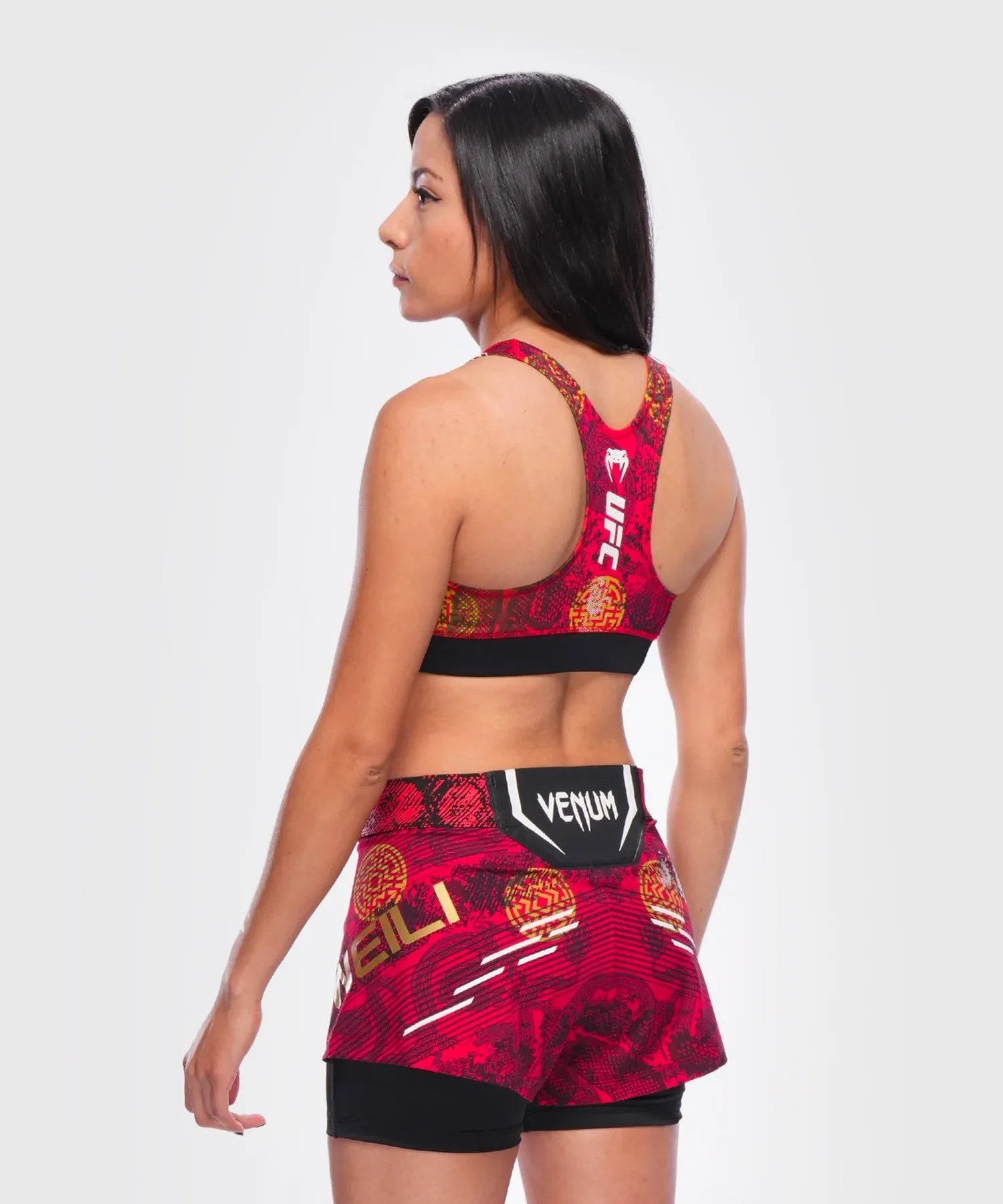 UFC Adrenaline Unrivaled by Venum Weili Zhang Fightshort - Red/Yellow/Black