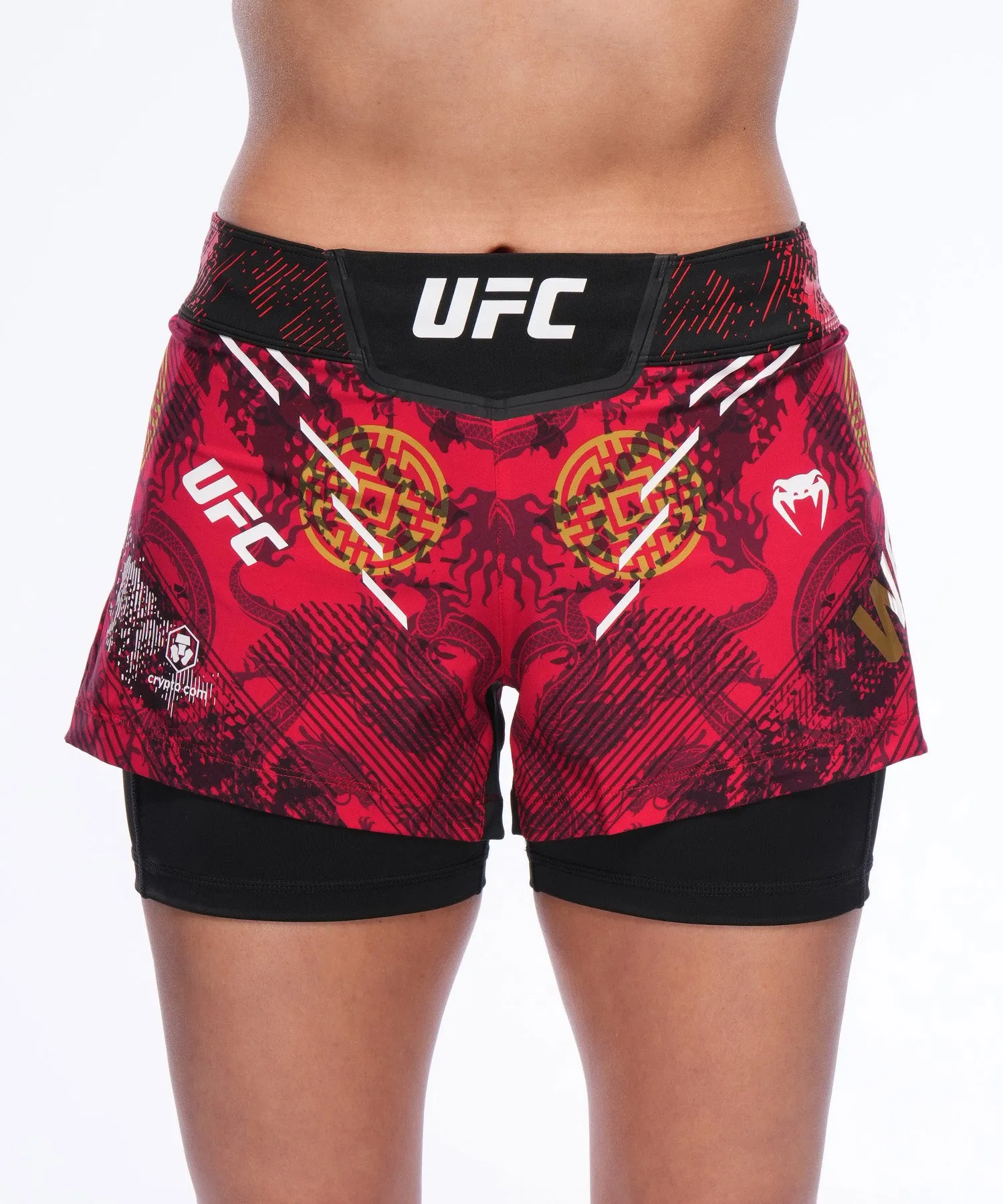 UFC Adrenaline Unrivaled by Venum Weili Zhang Fightshort - Red/Yellow/Black