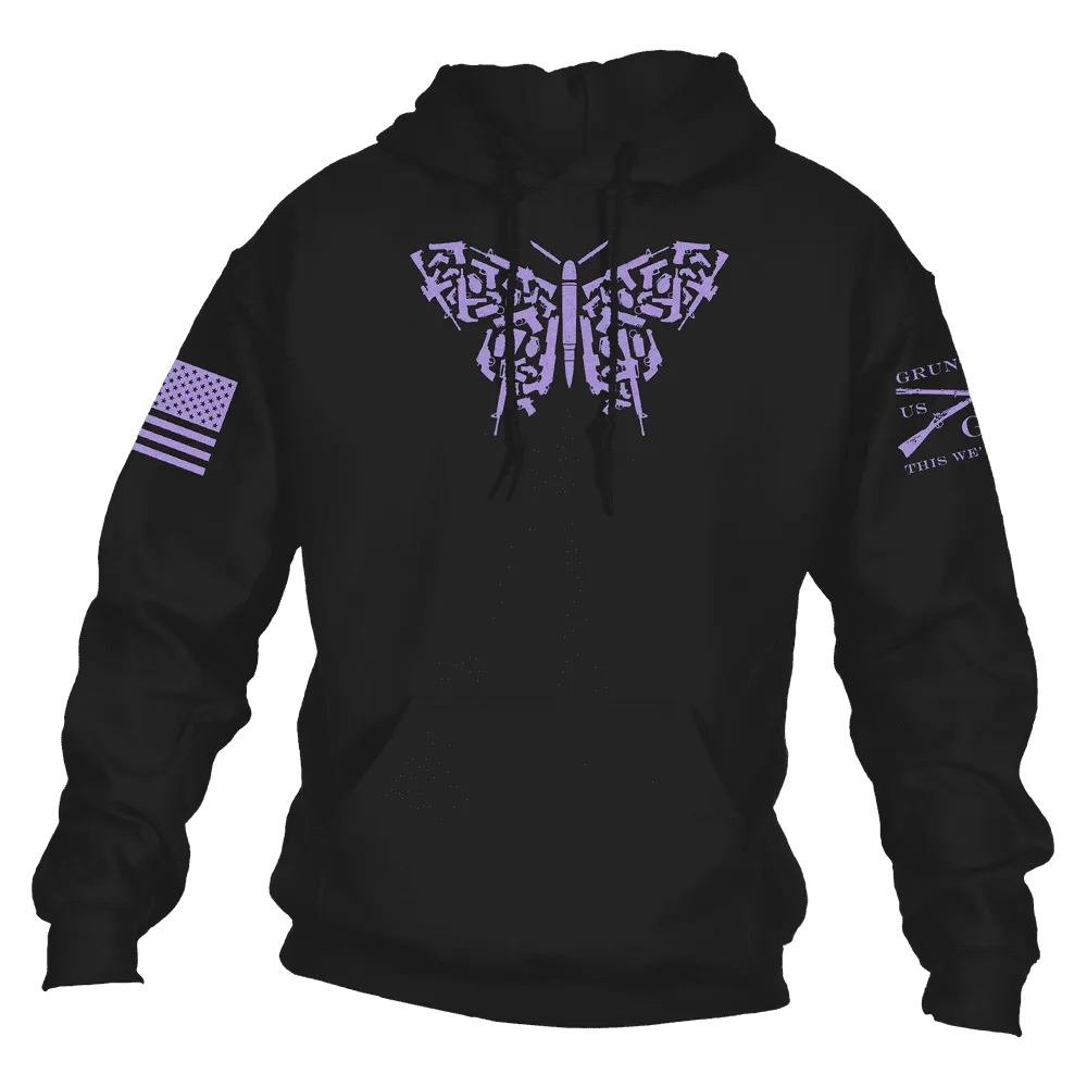 Women's 2A Butterfly Hoodie - Black