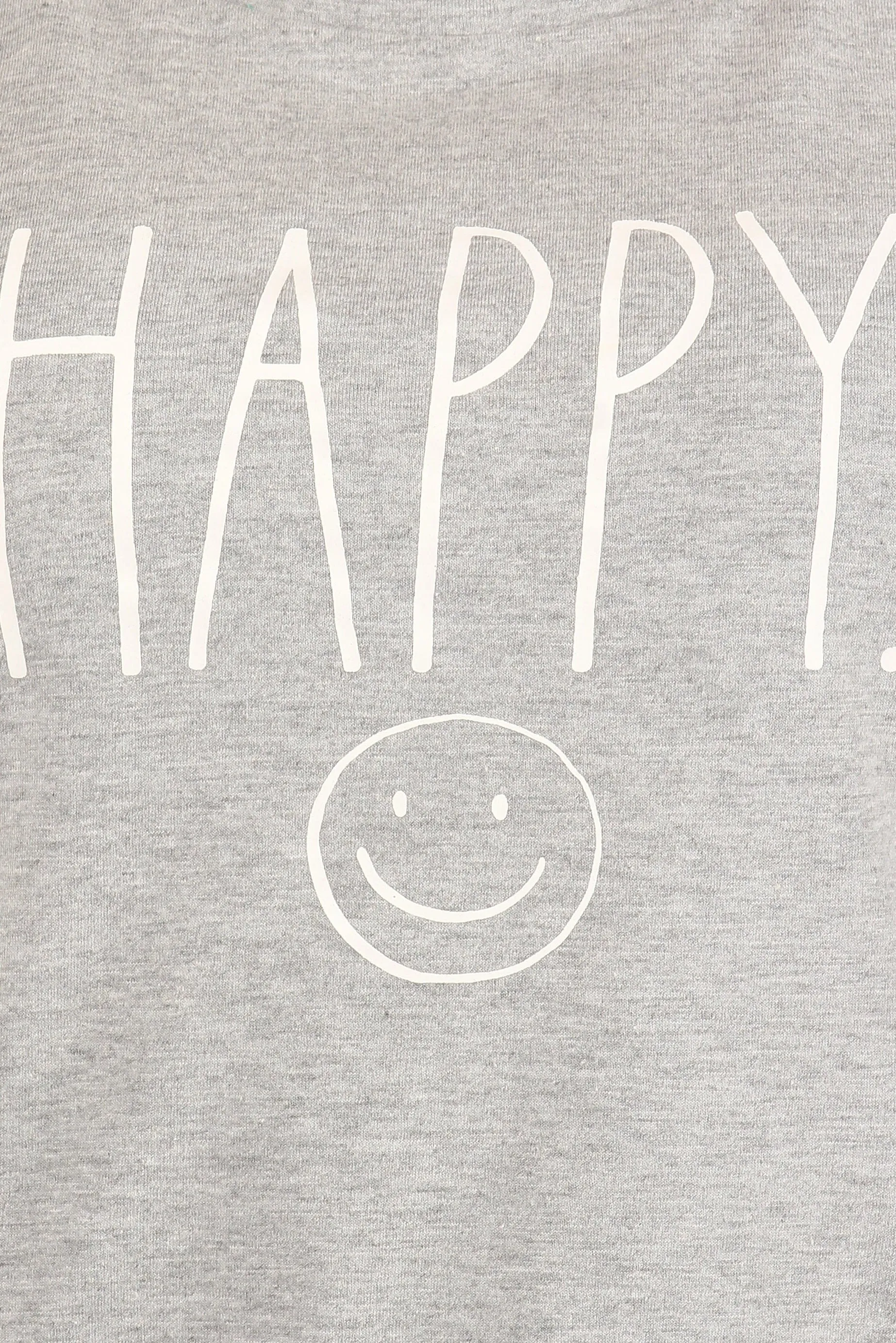 Women's "HAPPY" Short Sleeve Shirttail Hem T-Shirt