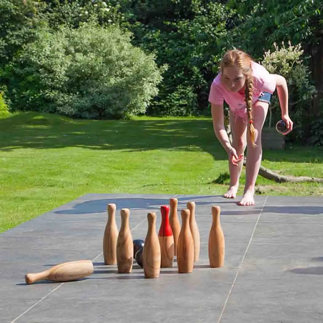 Wooden Skittles Game Set - Indoor & Outdoor